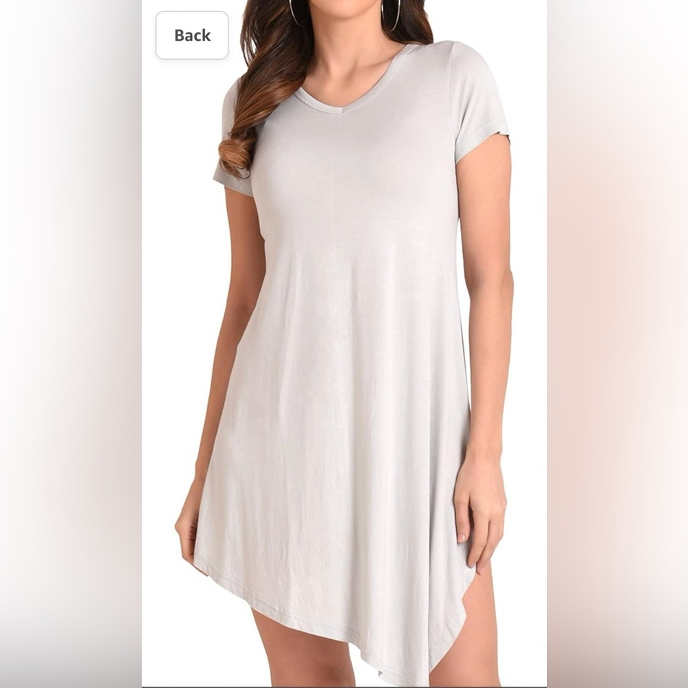Miss Lavish London Cool Grey T Shirt Dress NWT Medium